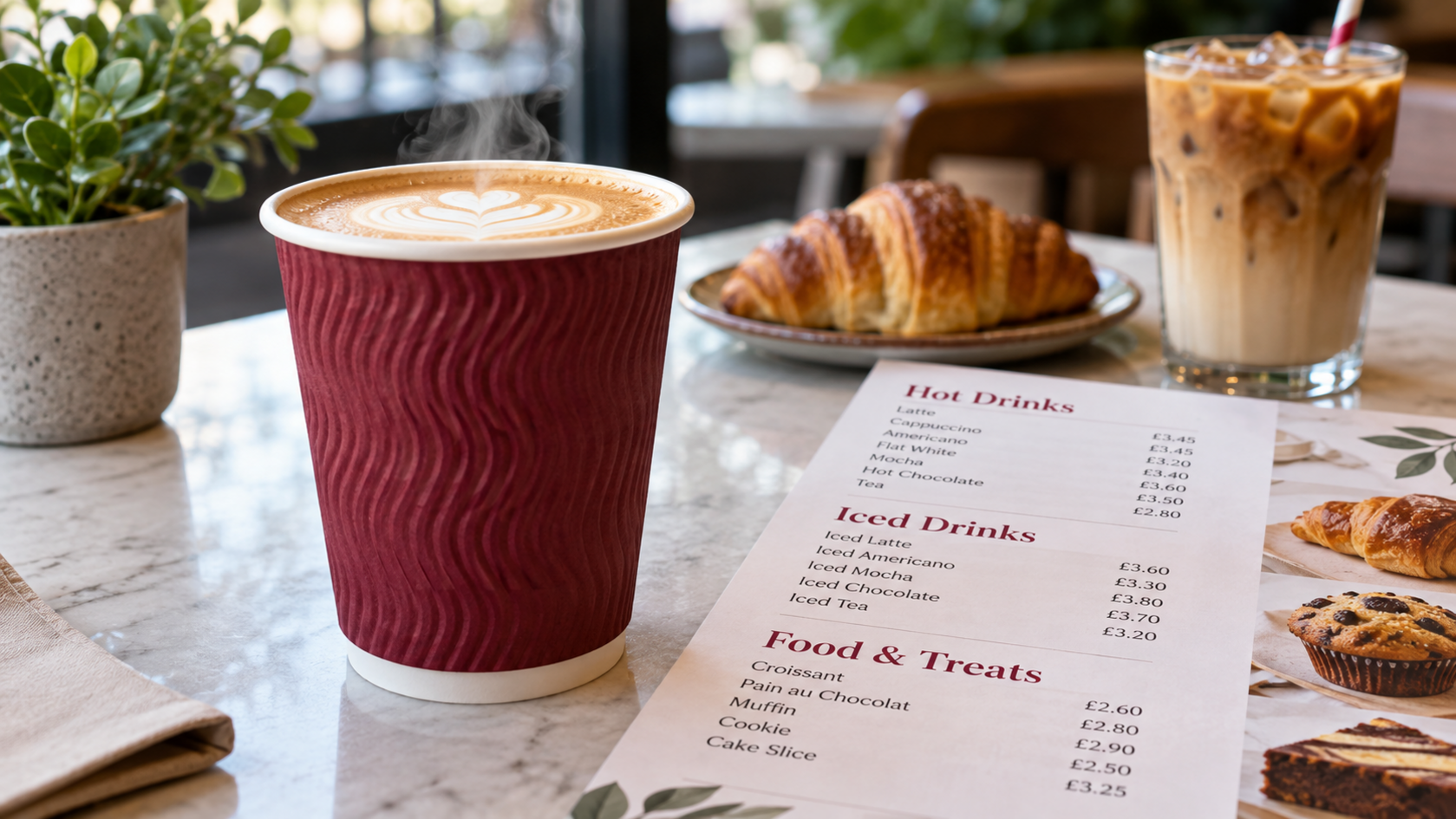 Costa latte price and calories UK menu guide